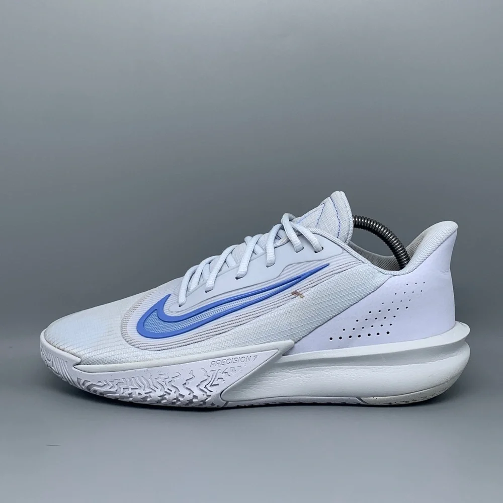 Nike Precision 7 Hard Court White Blue Grey Tennis Shoes FN4322-004 Men’s Sz 9.5